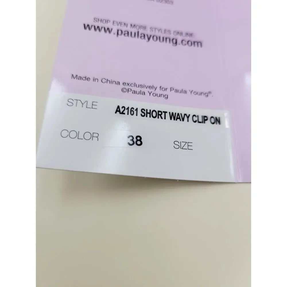 Paula Young A2161 Short Wavy Clip On Hairpiece Color 38 Grey Synthetic Beauty